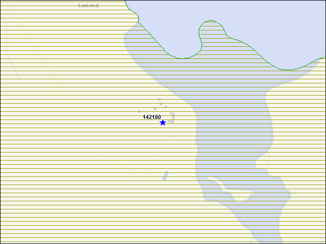 A map of the area immediately surrounding building number 142180