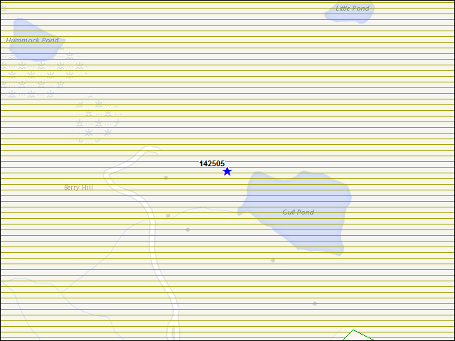 A map of the area immediately surrounding building number 142505