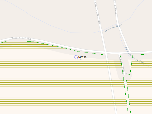 A map of the area immediately surrounding building number 145299