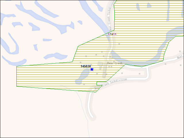 A map of the area immediately surrounding building number 145838