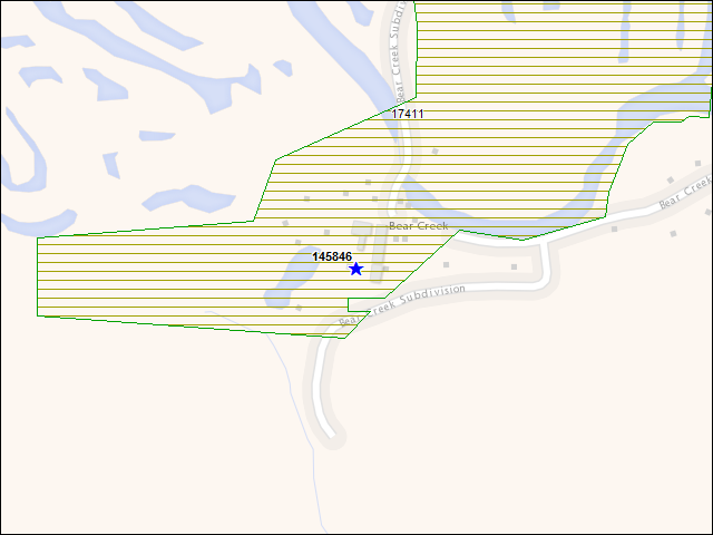 A map of the area immediately surrounding building number 145846