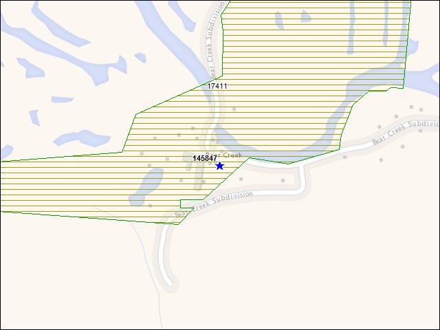 A map of the area immediately surrounding building number 145847