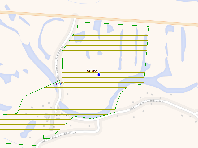 A map of the area immediately surrounding building number 145851