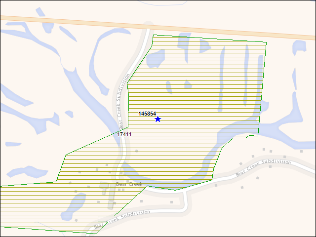 A map of the area immediately surrounding building number 145854