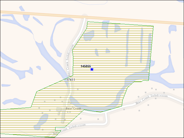 A map of the area immediately surrounding building number 145855