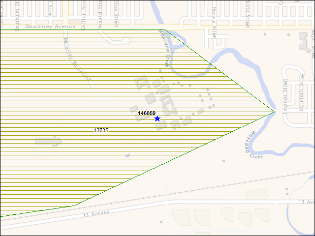 A map of the area immediately surrounding building number 146059