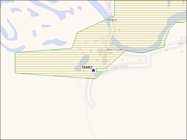 A map of the area immediately surrounding building number 154451