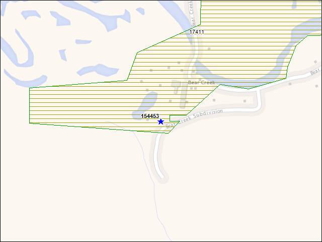 A map of the area immediately surrounding building number 154453