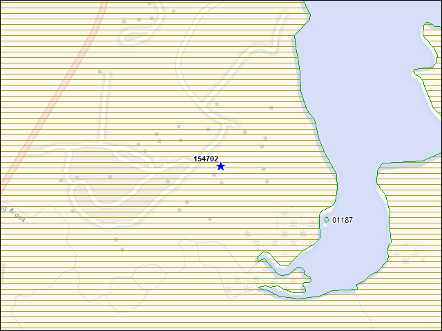 A map of the area immediately surrounding building number 154702