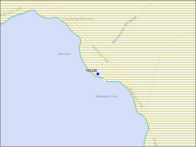 A map of the area immediately surrounding building number 155328