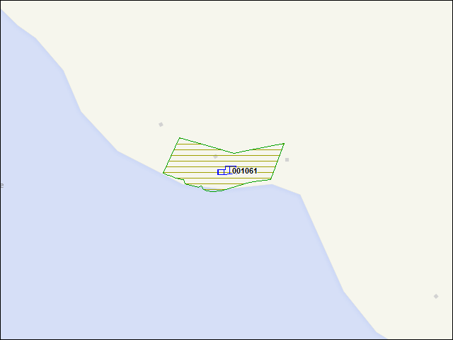 Une carte de la zone qui entoure immédiatement le bâtiment numéro 001061