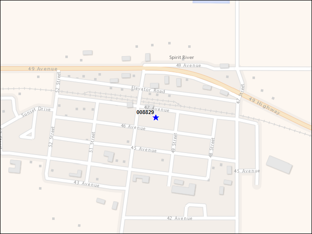 Une carte de la zone qui entoure immédiatement le bâtiment numéro 008829