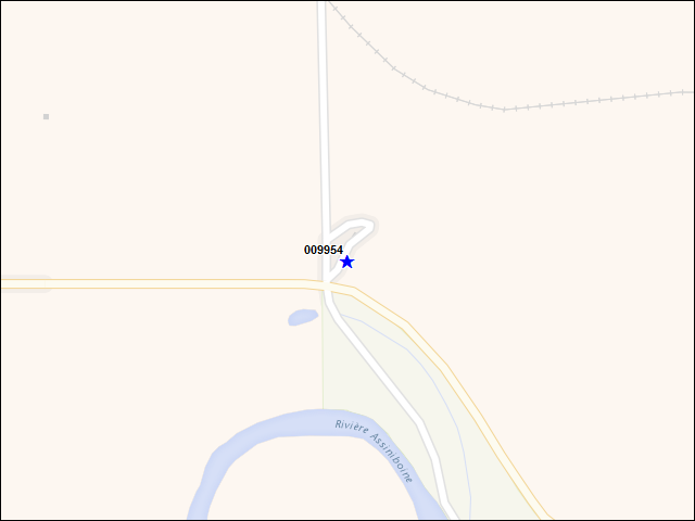 Une carte de la zone qui entoure immédiatement le bâtiment numéro 009954