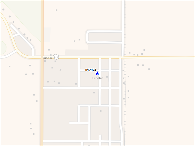 Une carte de la zone qui entoure immédiatement le bâtiment numéro 012924