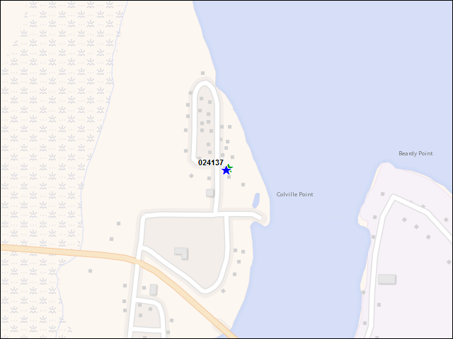 Une carte de la zone qui entoure immédiatement le bâtiment numéro 024137