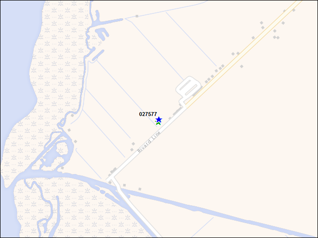 Une carte de la zone qui entoure immédiatement le bâtiment numéro 027577