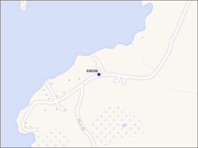 Une carte de la zone qui entoure immédiatement le bâtiment numéro 030320