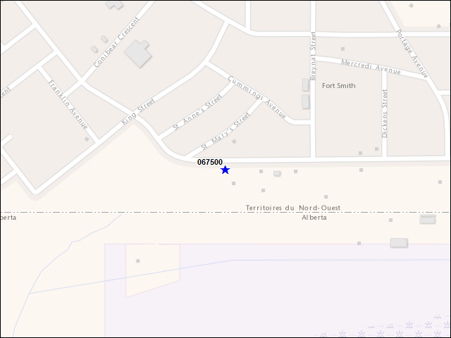 Une carte de la zone qui entoure immédiatement le bâtiment numéro 067500