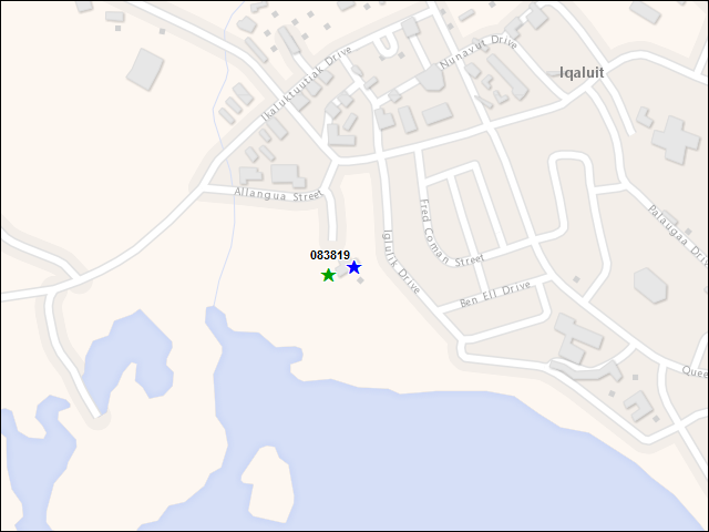 Une carte de la zone qui entoure immédiatement le bâtiment numéro 083819