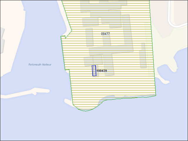 Une carte de la zone qui entoure immédiatement le bâtiment numéro 100439