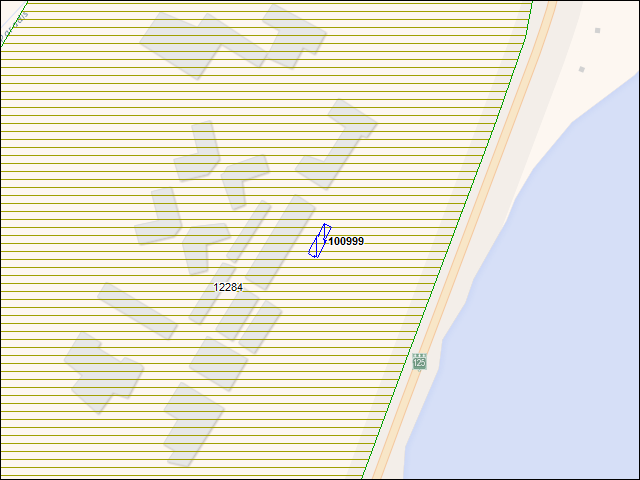 Une carte de la zone qui entoure immédiatement le bâtiment numéro 100999