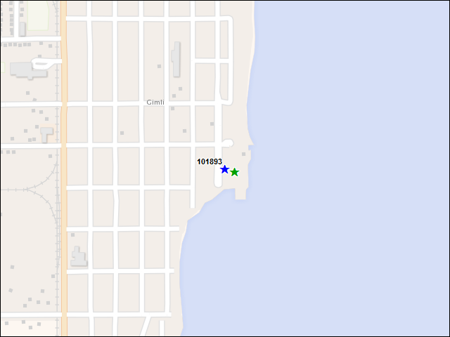 Une carte de la zone qui entoure immédiatement le bâtiment numéro 101893