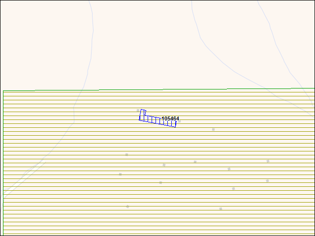 Une carte de la zone qui entoure immédiatement le bâtiment numéro 105464
