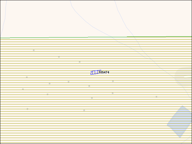 Une carte de la zone qui entoure immédiatement le bâtiment numéro 105474