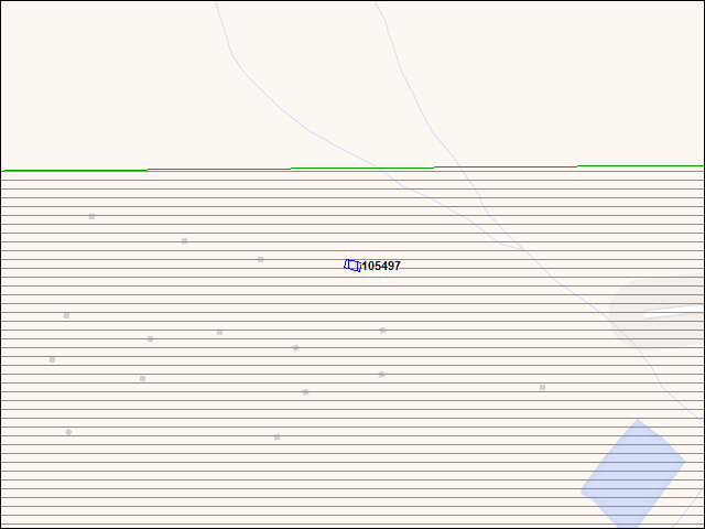 Une carte de la zone qui entoure immédiatement le bâtiment numéro 105497