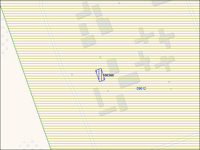 Une carte de la zone qui entoure immédiatement le bâtiment numéro 106360