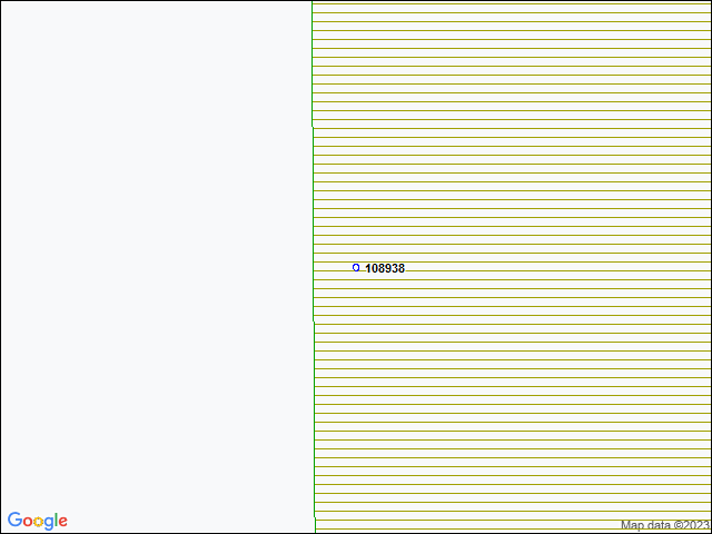 Une carte de la zone qui entoure immédiatement le bâtiment numéro 108938