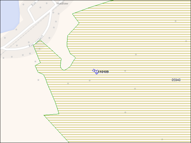 Une carte de la zone qui entoure immédiatement le bâtiment numéro 110109