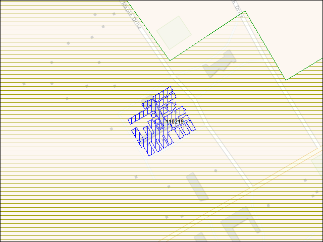 Une carte de la zone qui entoure immédiatement le bâtiment numéro 110219