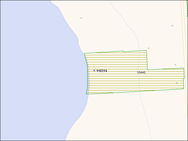 Une carte de la zone qui entoure immédiatement le bâtiment numéro 110314