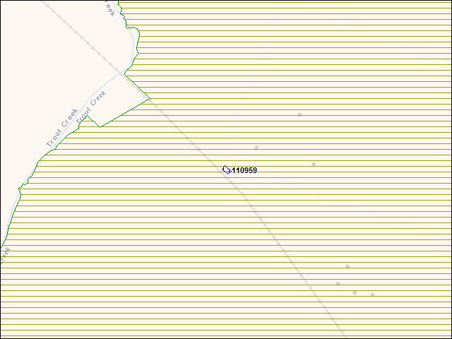 Une carte de la zone qui entoure immédiatement le bâtiment numéro 110959