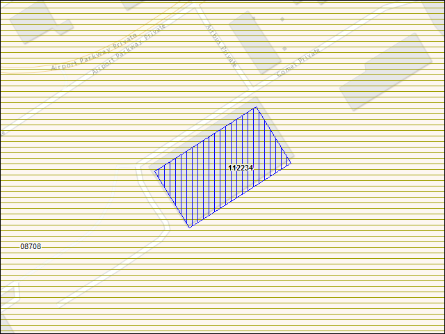 Une carte de la zone qui entoure immédiatement le bâtiment numéro 112234