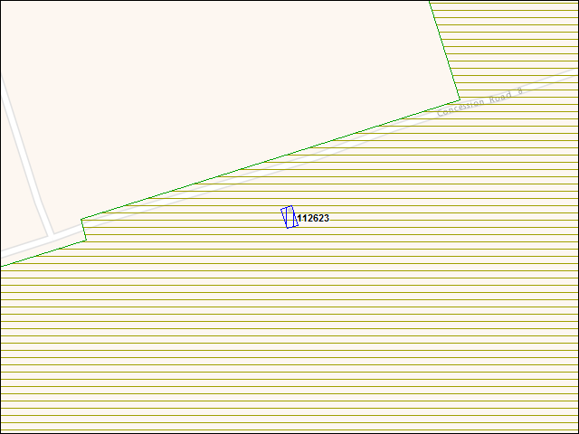 Une carte de la zone qui entoure immédiatement le bâtiment numéro 112623