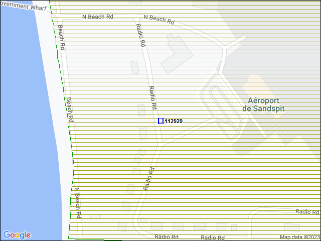 Une carte de la zone qui entoure immédiatement le bâtiment numéro 112929