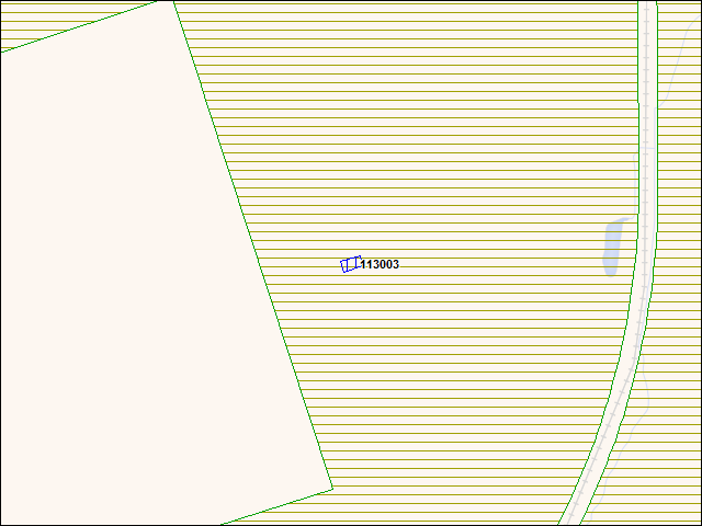 Une carte de la zone qui entoure immédiatement le bâtiment numéro 113003