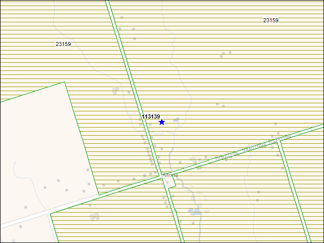Une carte de la zone qui entoure immédiatement le bâtiment numéro 113139