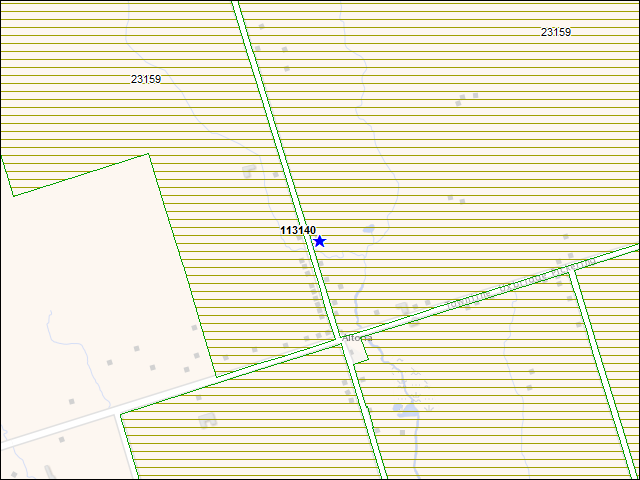 Une carte de la zone qui entoure immédiatement le bâtiment numéro 113140