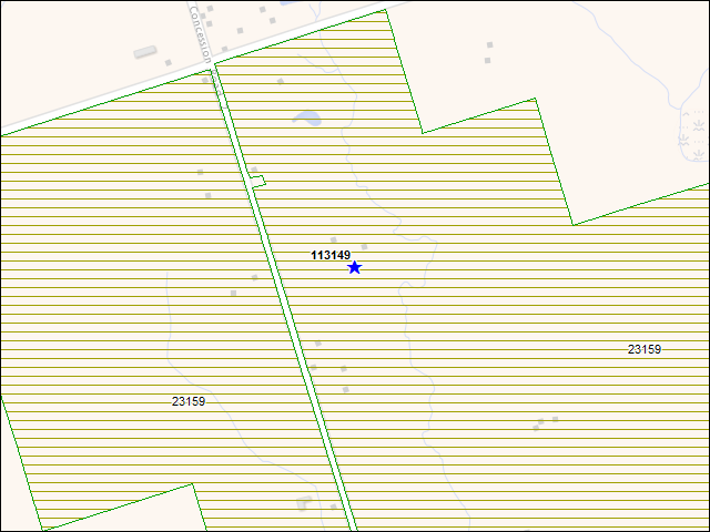 Une carte de la zone qui entoure immédiatement le bâtiment numéro 113149