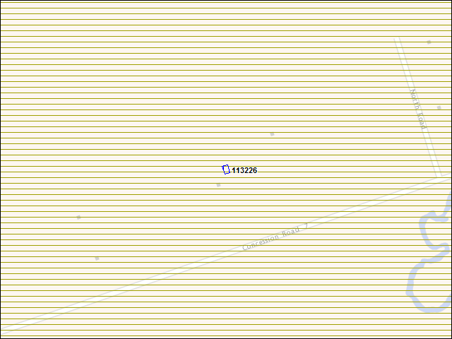 Une carte de la zone qui entoure immédiatement le bâtiment numéro 113226