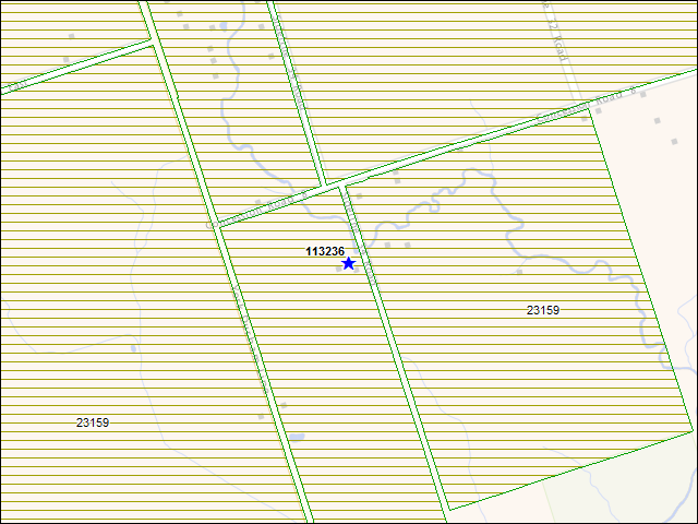 Une carte de la zone qui entoure immédiatement le bâtiment numéro 113236