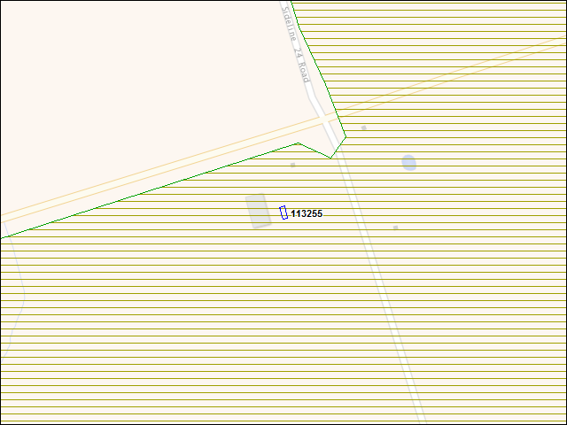 Une carte de la zone qui entoure immédiatement le bâtiment numéro 113255