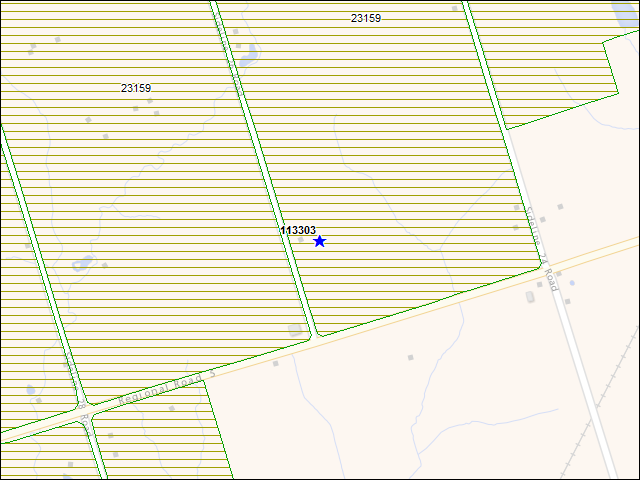 Une carte de la zone qui entoure immédiatement le bâtiment numéro 113303