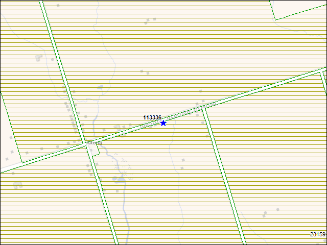 Une carte de la zone qui entoure immédiatement le bâtiment numéro 113336
