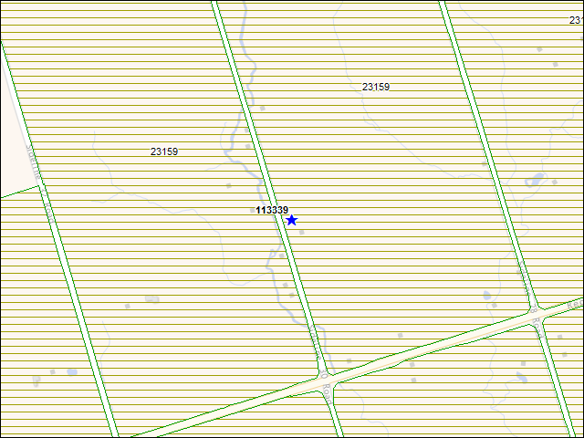 Une carte de la zone qui entoure immédiatement le bâtiment numéro 113339