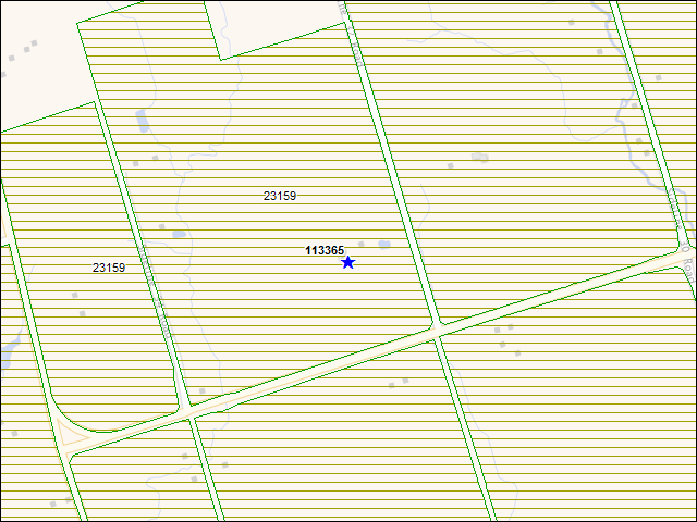Une carte de la zone qui entoure immédiatement le bâtiment numéro 113365