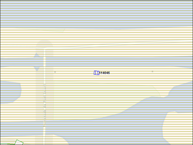 Une carte de la zone qui entoure immédiatement le bâtiment numéro 114046